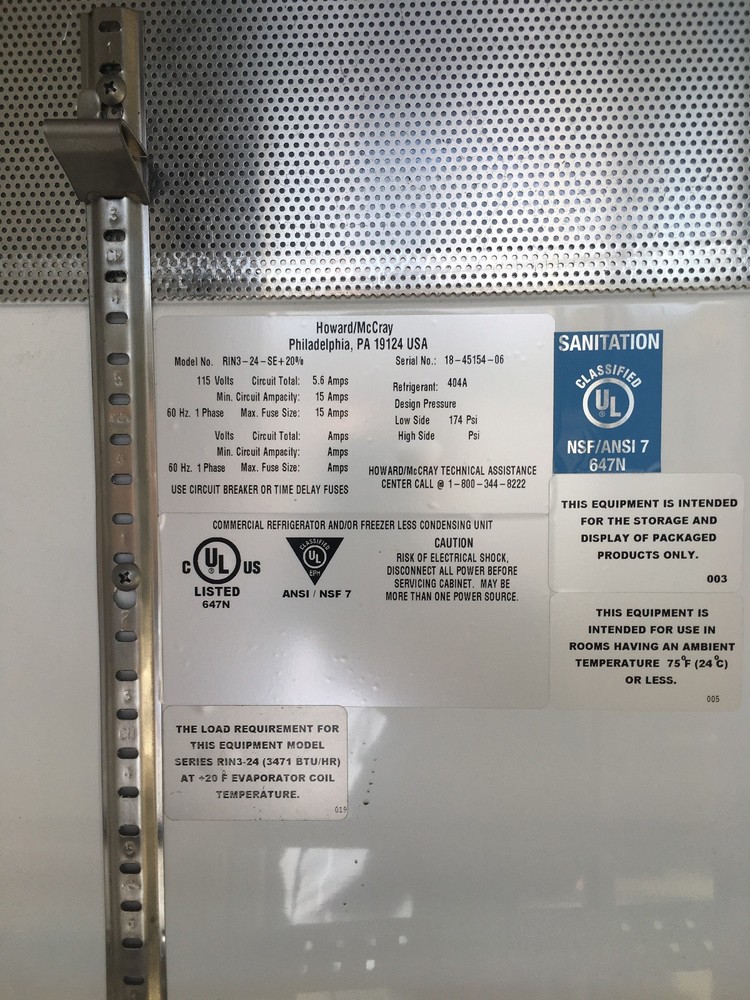 Howard McCray Refrigerated 7 Glass Door Medium Temp. Display Case Used
