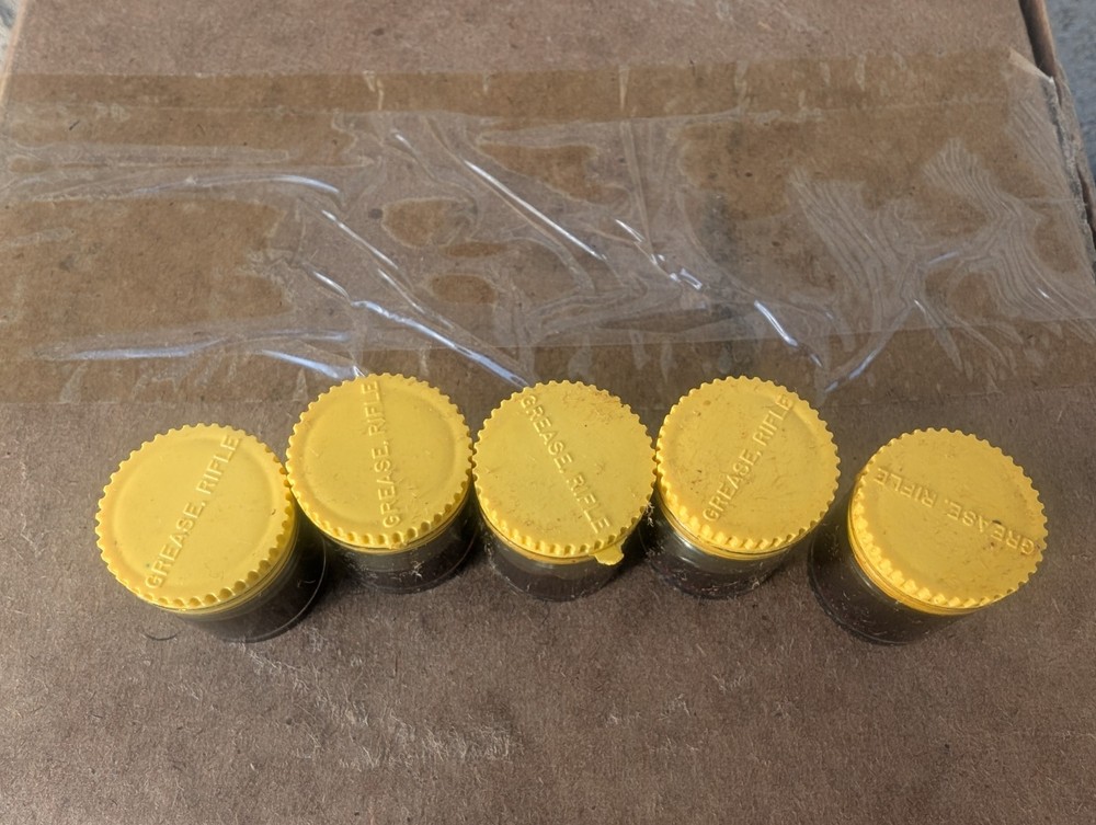 5 NOS USGI Plastilube Grease Pots