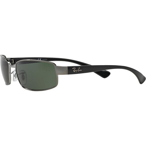 Ray-Ban RB3364 Metal Polarized Rectangular Gunmetal/Polarized Green