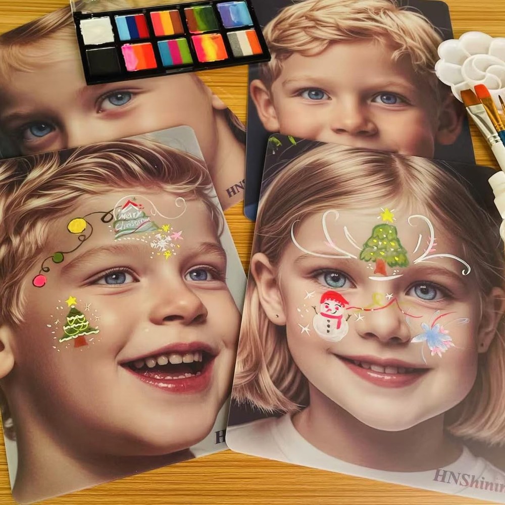 Reusable Face Painting Practice Board Makeup Exercise Template Display Tool