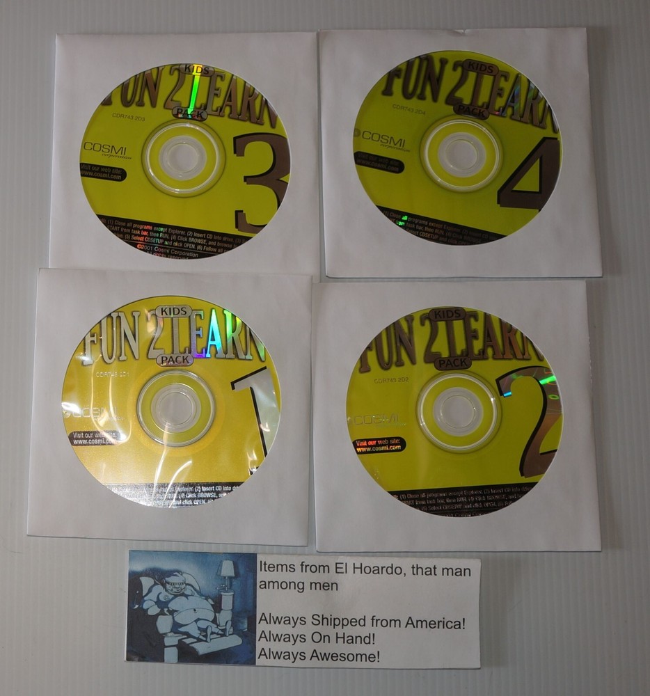 Fun 2 Learn Kids Pack 10 Complete Software Programs by COSMI Windows 2001