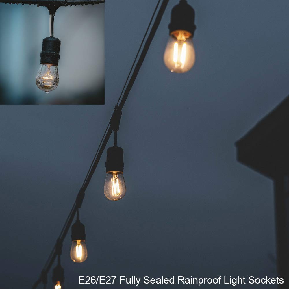 Waterproof Lamp Socket, 6 Pack Black Pigtail Holder