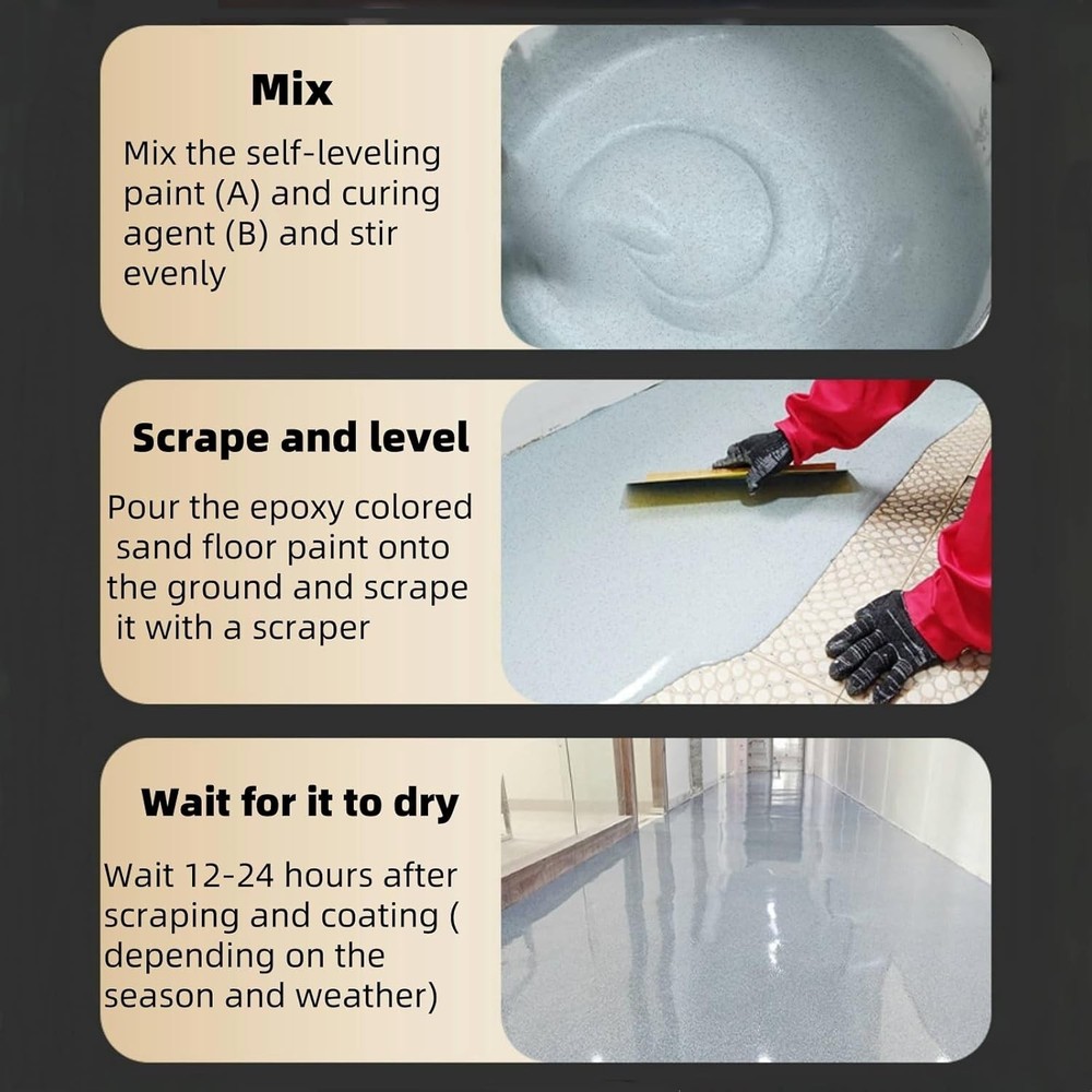 Epoxy Colored Sand Floor Paint, Epoxy Floor Paint High Gloss Marble Effect Co