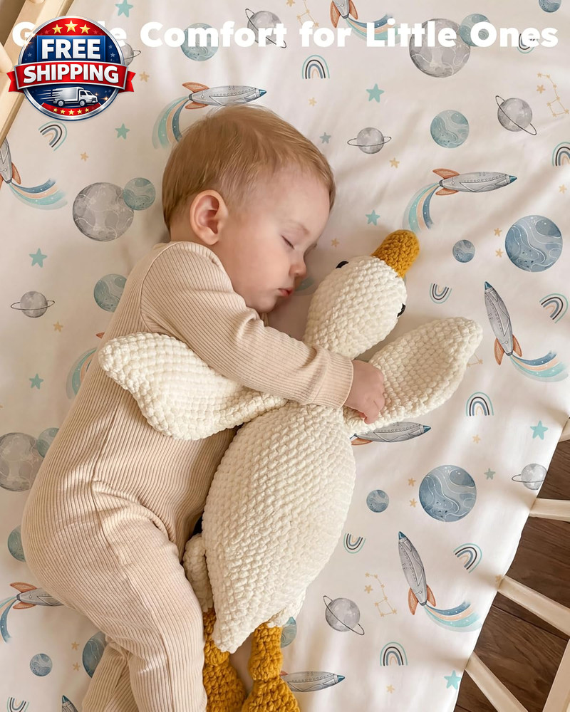 Blue Rocket Pack and Play Sheets for Mini Crib, 2-Pack Fitted Soft Sheets