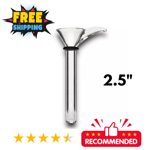 9mm Glass Downstem 2.5" | Bong Water Pipe Slide Adapter | Replacement Stem