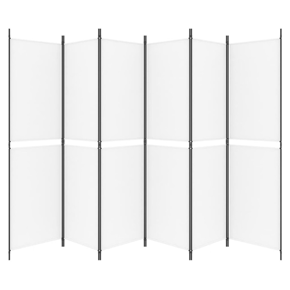 6-Panel Room Divider White 118.1"x78.7" Fabric