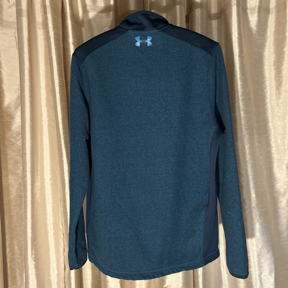 Under Armour Cold Gear Teal Blue Pull Over 1/4 Zip Golf Jacket Men's Medium