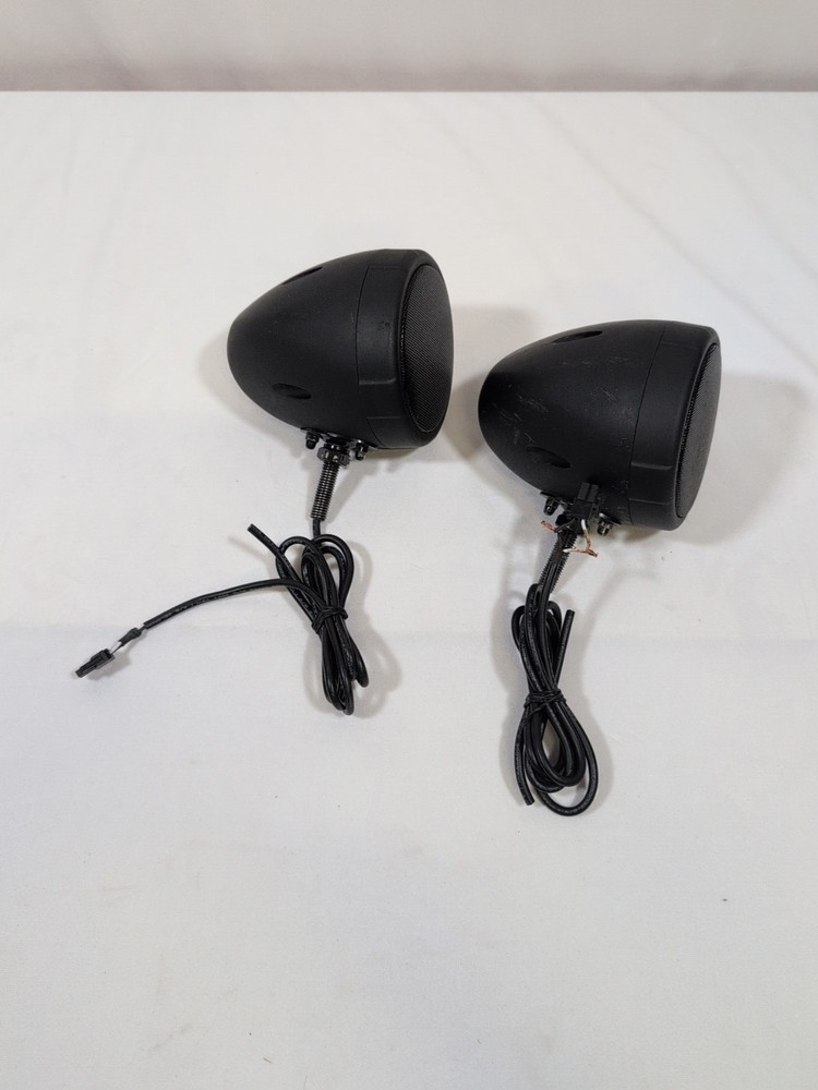Motorcycle Speaker Set Black Universal Fit