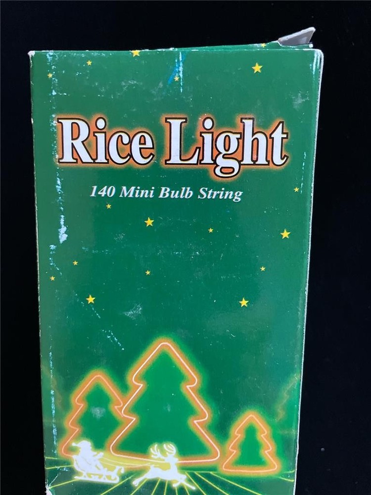 GREEN RICE LIGHTS 140 MINI BULB STRING 21' LONG CHASING & 8-WAY FLASHING ADJUST
