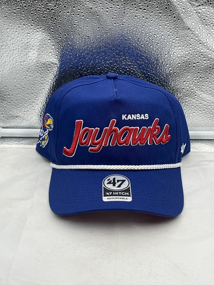 Kansas Jayhawks NCAA '47 Brand Blue Script Hitch Rope Adjustable Snapback Hat