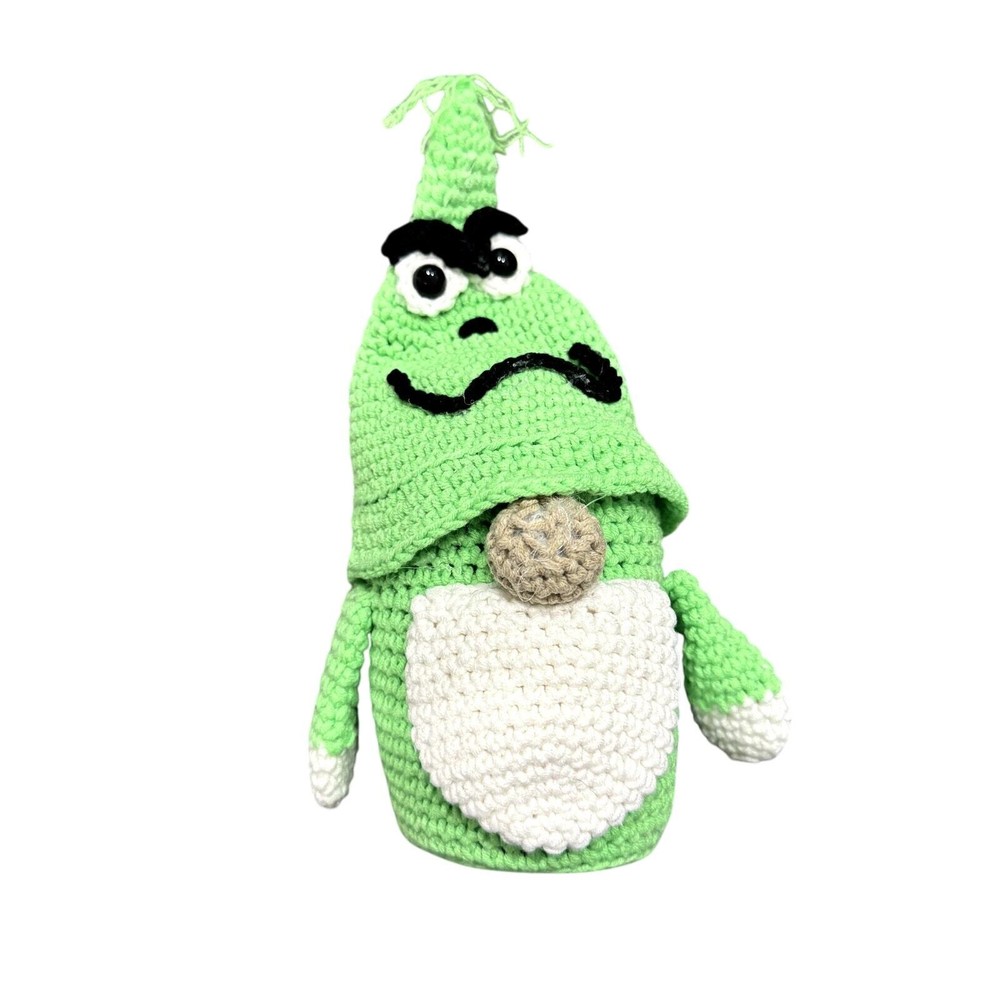 Handmade Crochet Gnome in Green