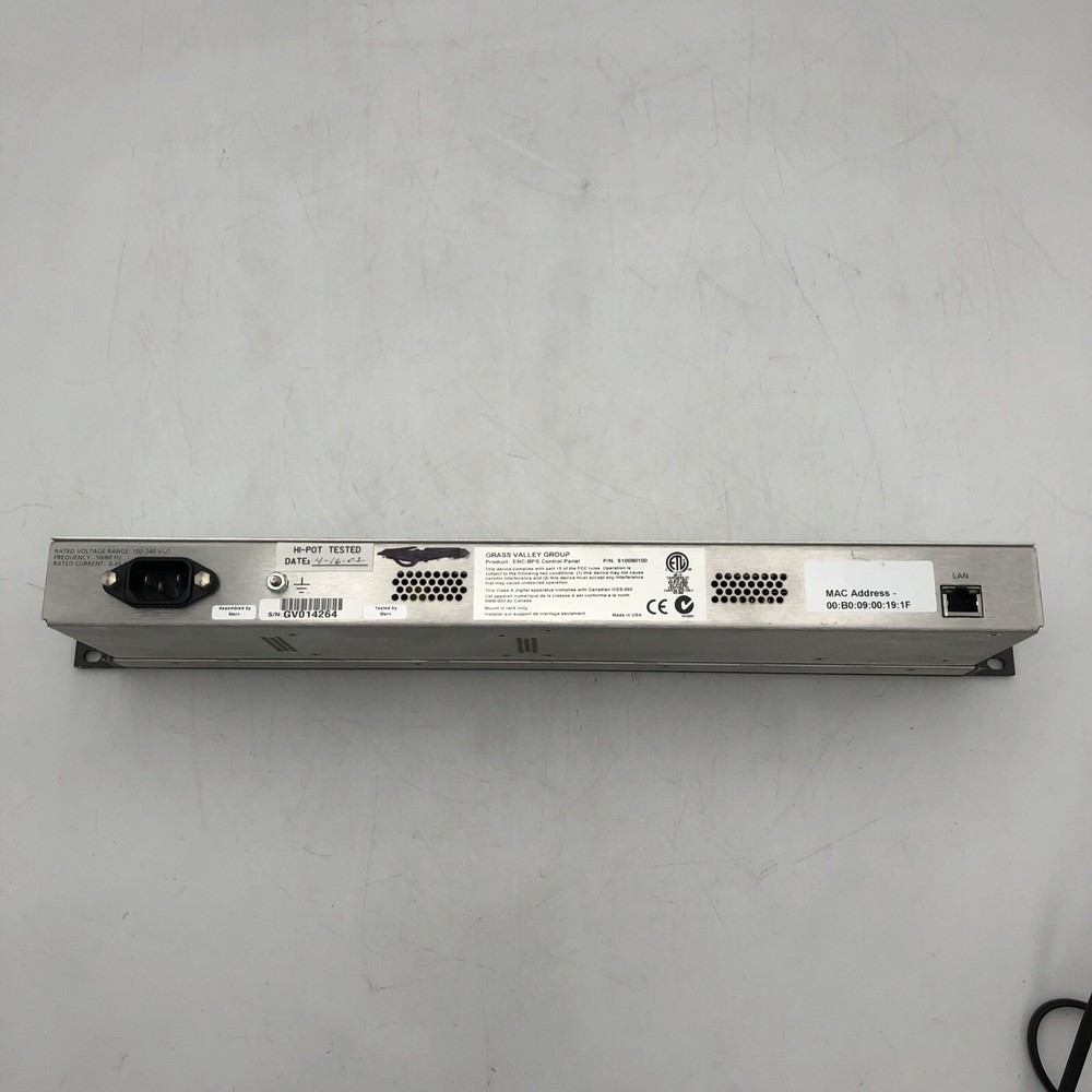 USED Grass Valley - Encore BPS Control Panel POWERS ON AS IS PARTS READ G