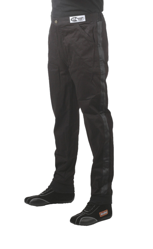 RaceQuip Single Layer Fire Suit Pants BLACK - Medium Tall