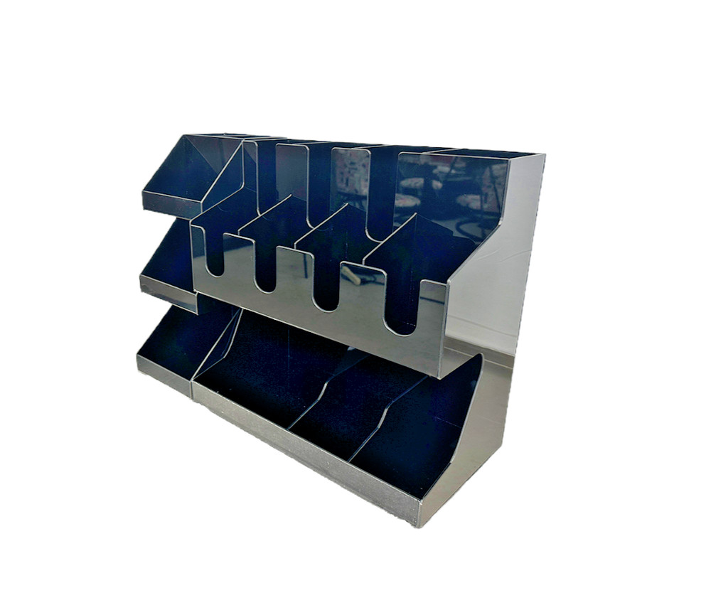 2 Tier Cup Holder Organizer Dispenser Rack With Condiment Station