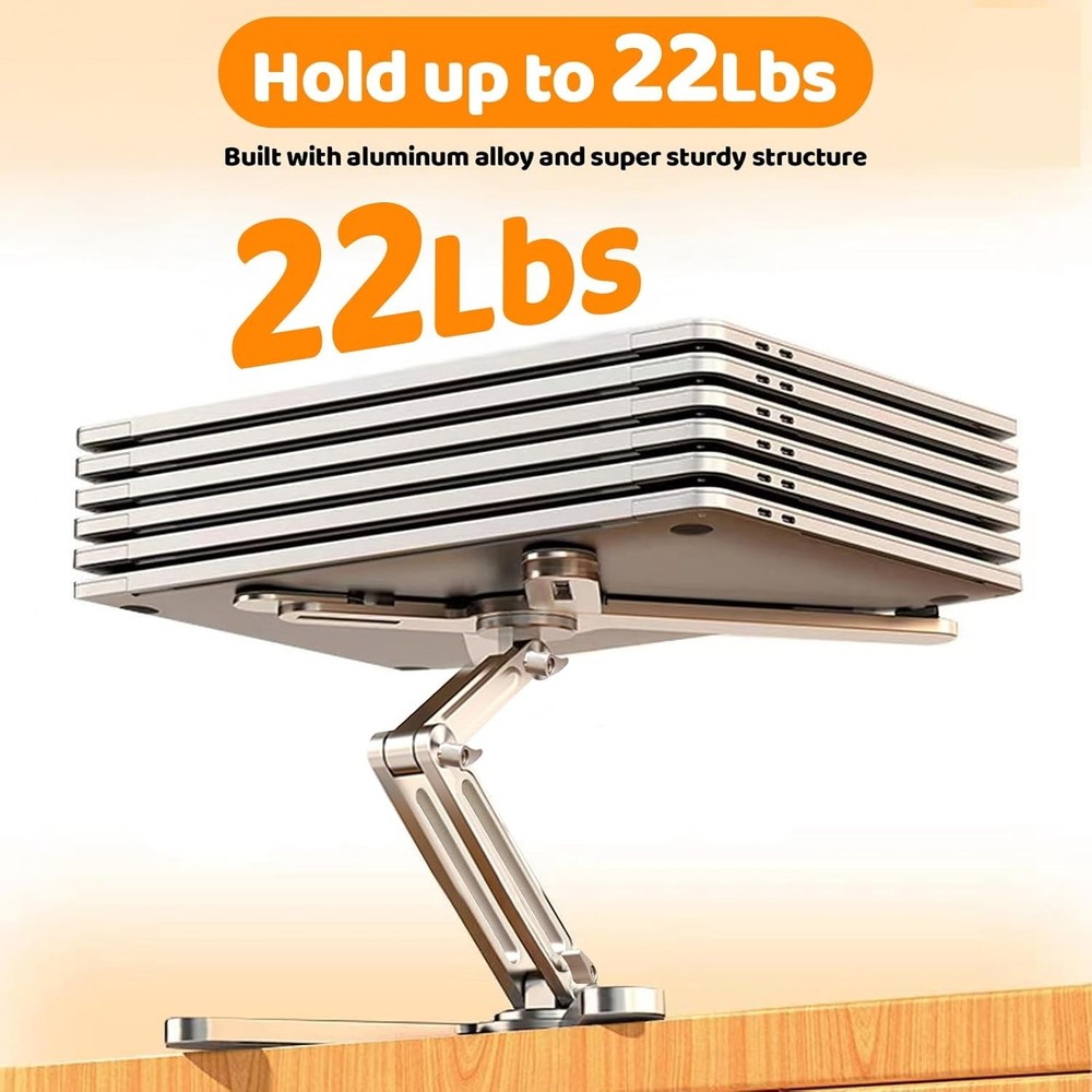 Laptop Stand with 360 Rotating Base, Computer Notebook Laptop Riser Metal Holder