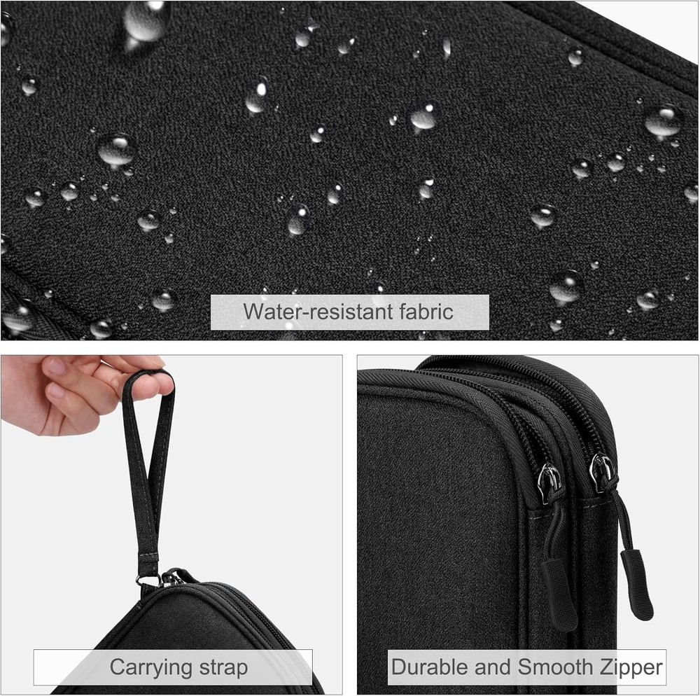 Medium Waterproof Travel Cable Organizer Bag - Double Layers for Electronics