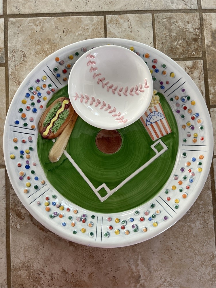 Baseball Stadium 3D Ceramic Chip and Dip Platter