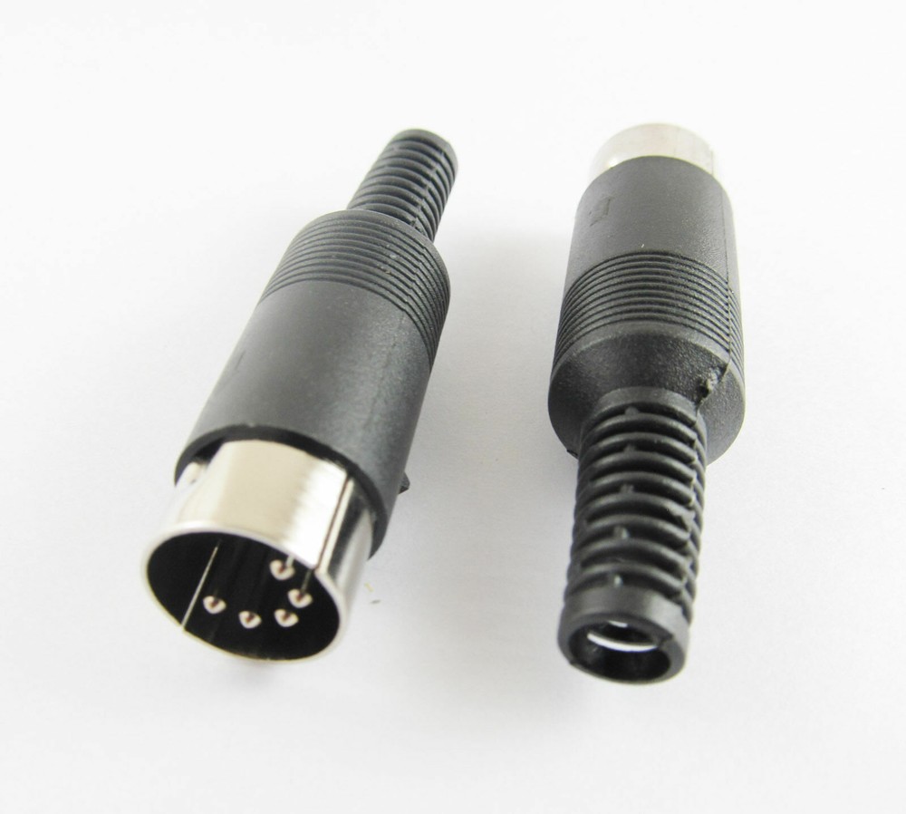 5pcs DIN Plug Male Plug Cable Connector 5 Pin With Plastic Handle