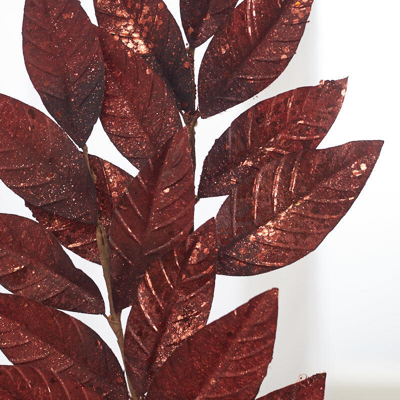 Group of 2 Bronze Glittered Artificial Leaf 23-1/2" Sprays