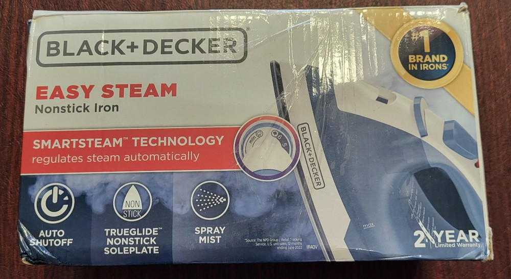 BLACK+DECKER Compact Easy Steam Iron, 1200W, Nonstick Plate, Auto Shutoff