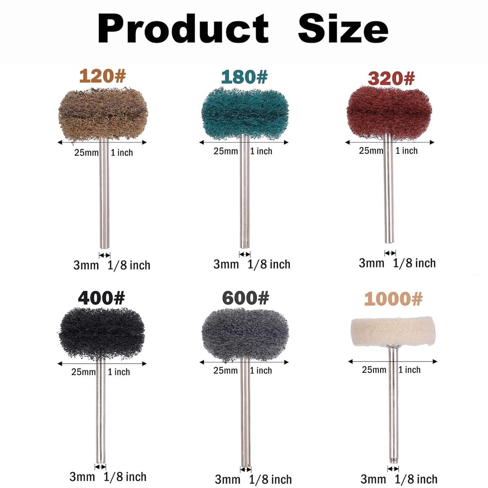 Ceramic Buffing Polishing Wheels - 1" Diameter, 60 Pack for Rotary Tools