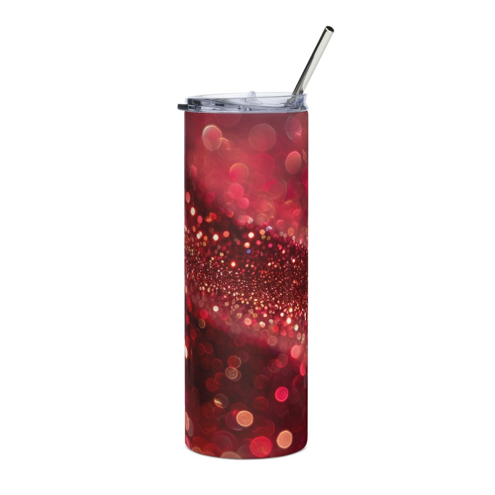 Ruby Glitter Stainless steel tumbler