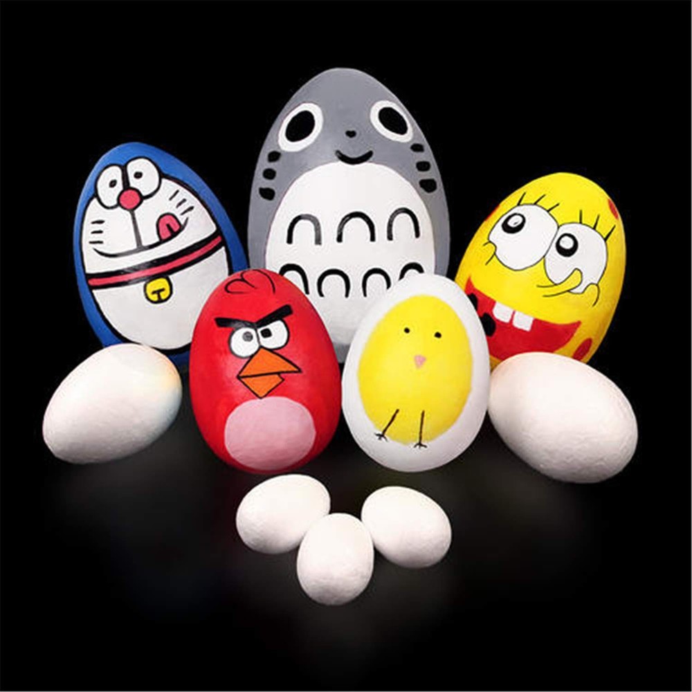 Foam Eggs 18pcs 4 Inch (10cm) White Craft Polystyrene Eggs Smooth for Spring ...
