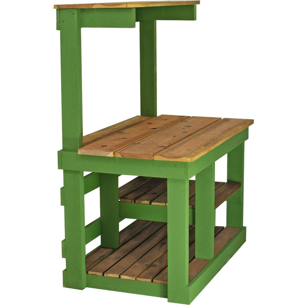 Rustic Gardening Workbench Outdoor Potting Table Buffet Island, Green