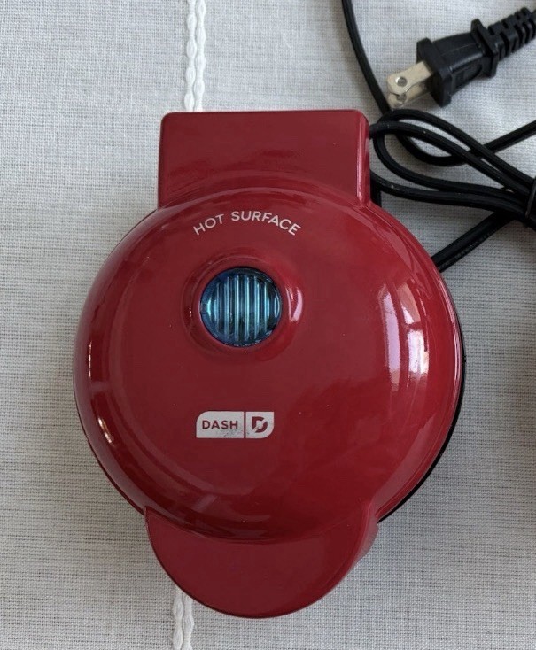 DASH Red HEART Shape Individual Mini Waffle Maker