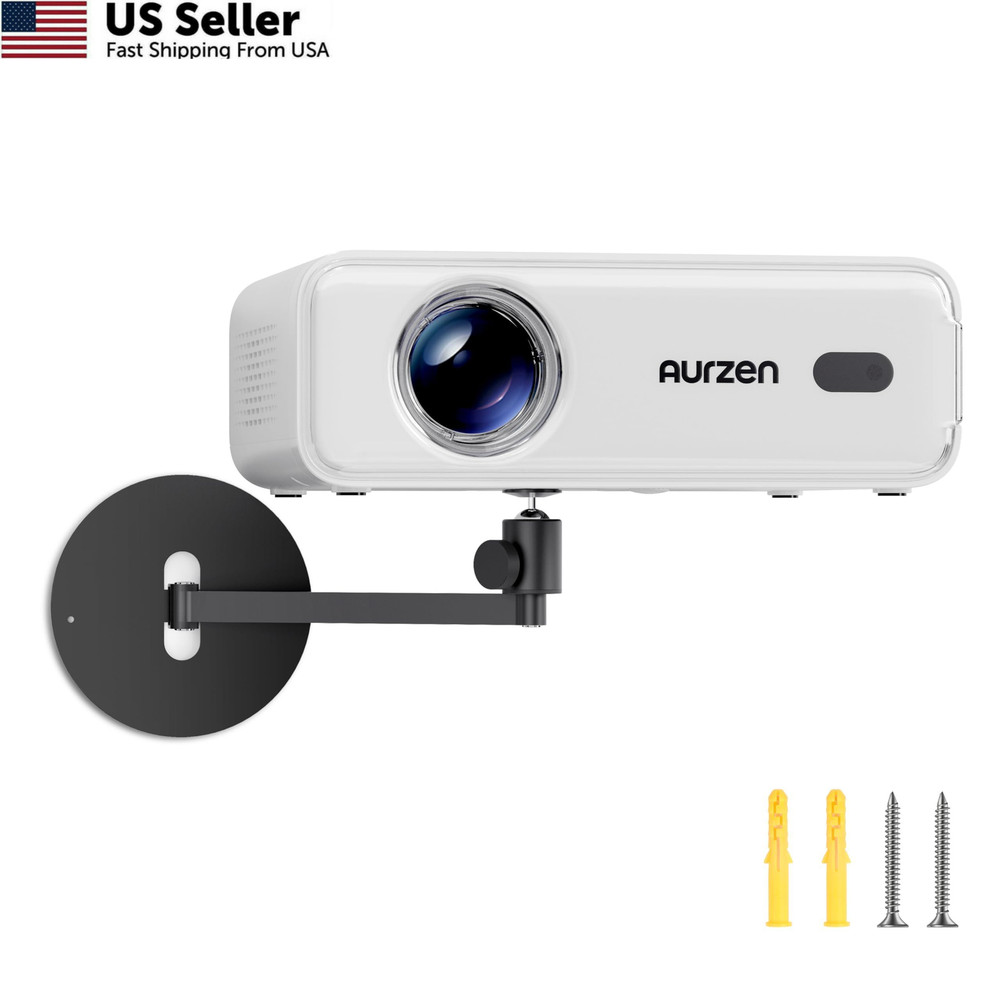 Aurzen Projector Wall Mount Shelf, Use with Adjustable Angle, metallic