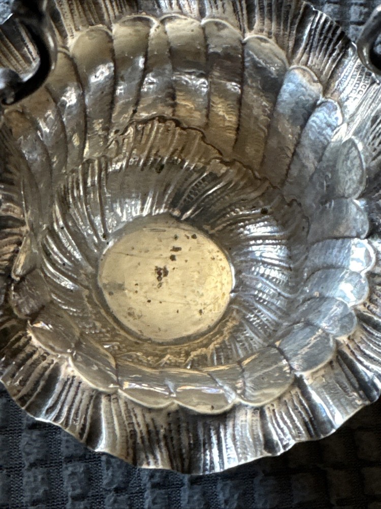 Antique Coin Silver Small Basket-Hallmarks-Not British