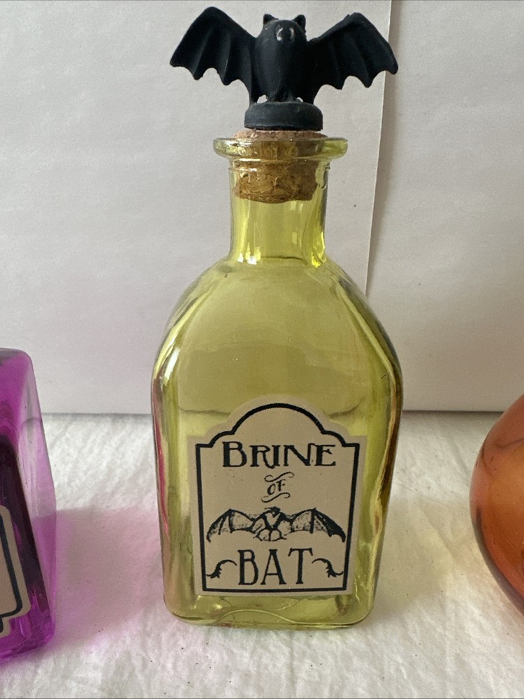 Three (3) Halloween Potion Bottles Decor