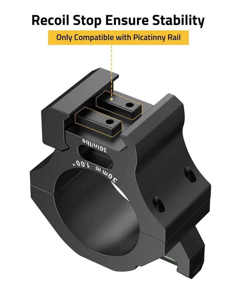 CVLIFE 30mm Scope Rings - Precision Medium Profile Mount Medium, Black