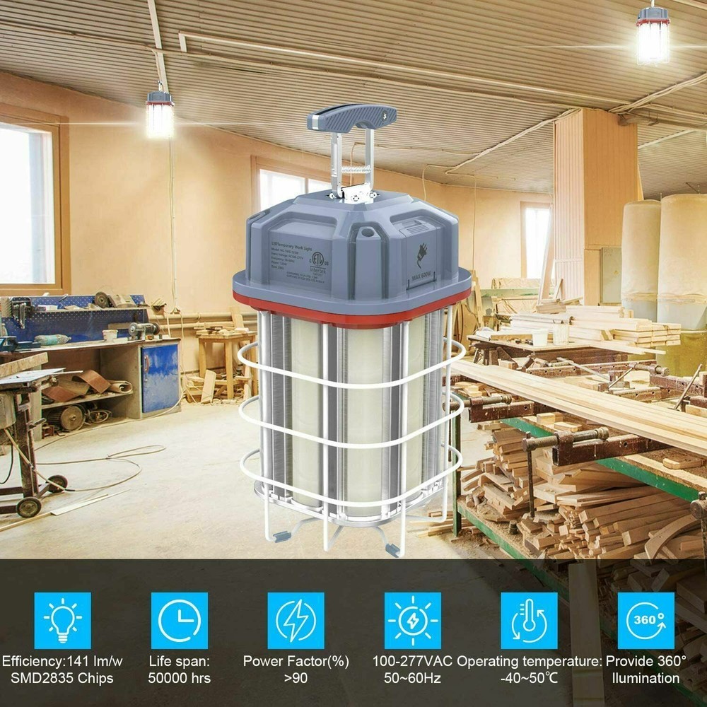 LED Temporary Work Light 125W Jobsite Building Construction Linkable Light 5000K