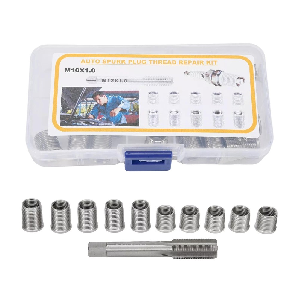1Set Durable Universal Spark Plug Thread Repair Tool with M10x1.0 Thread Inserts