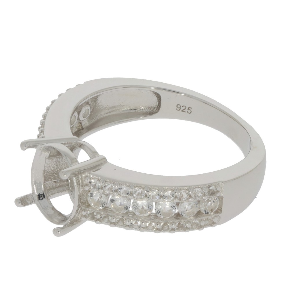 Sterling Silver Semi Mount Ring Setting Oval OV 9x7mm