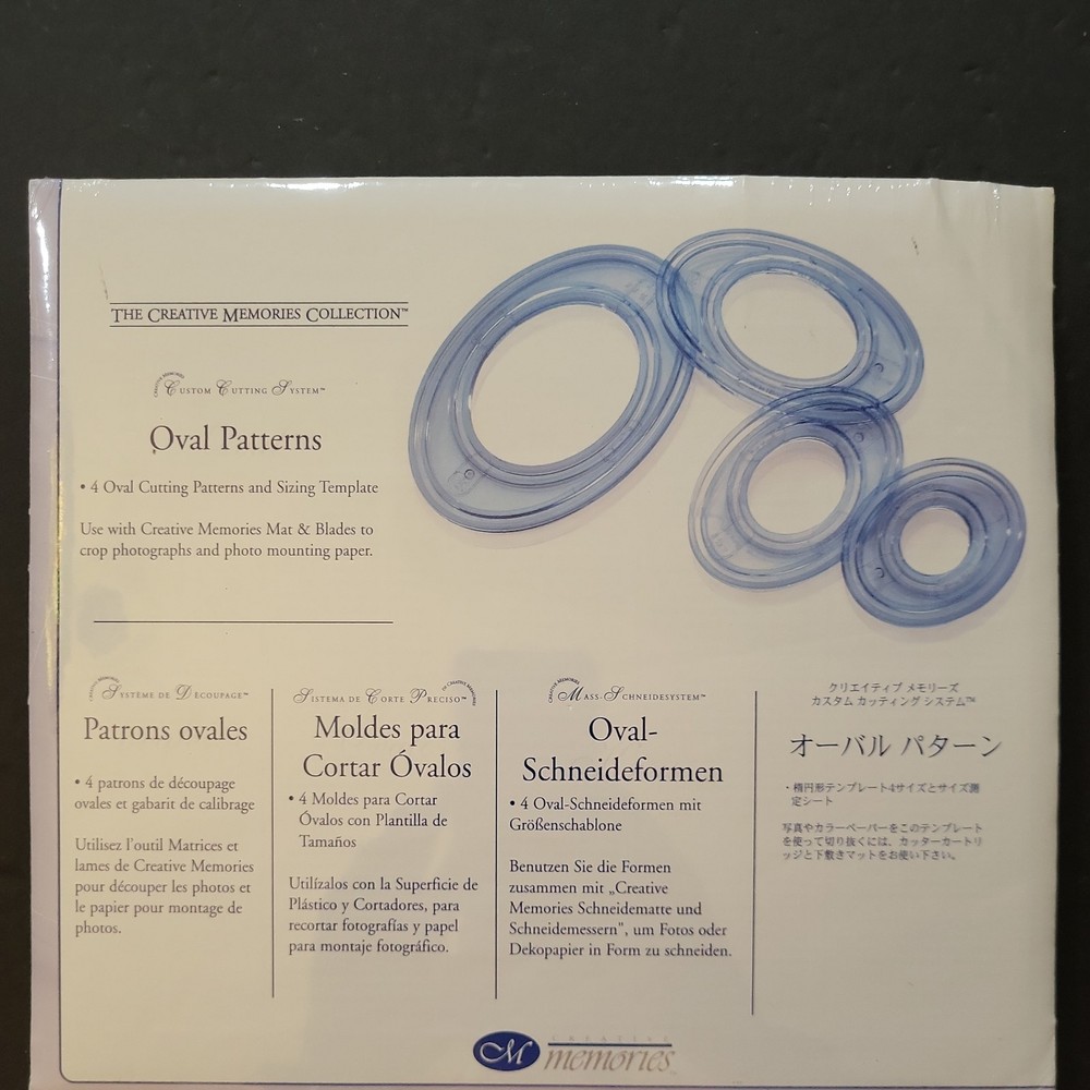 Creative Memories Custom Cutting System-4 Oval Patterns & Template Mat Scrapbook