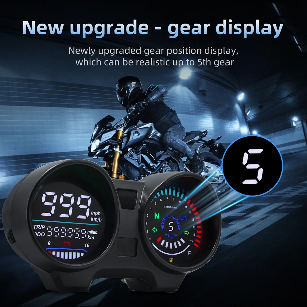 Universal Digital Meter Board For Motorcycle LCD Speedometer TachometerIndicator