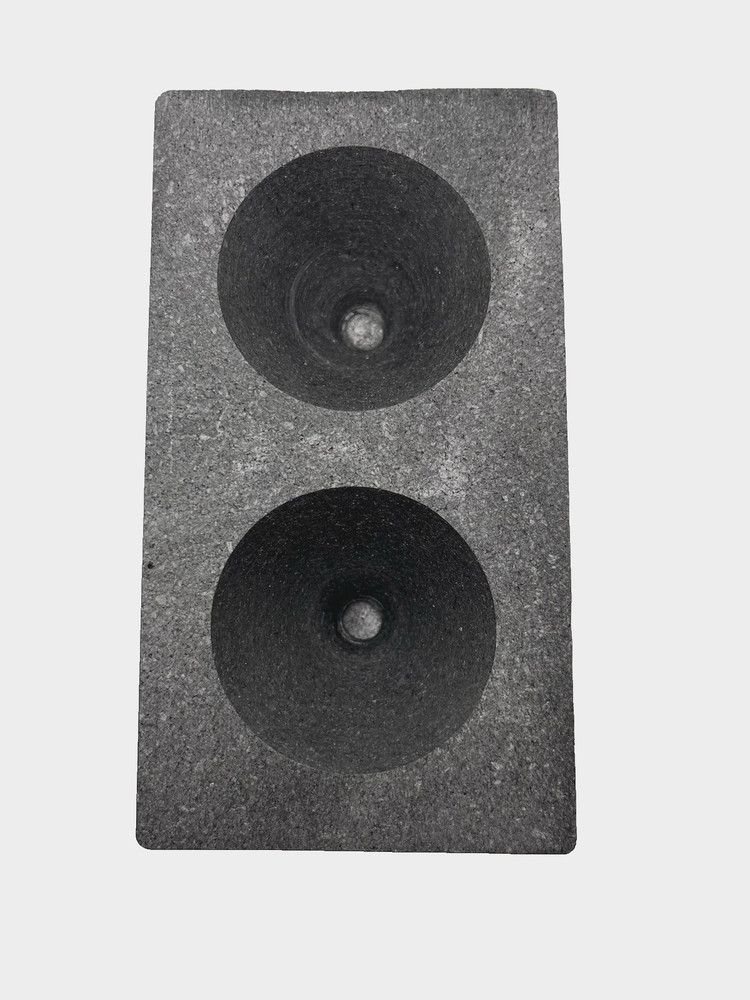 Graphite Ingot Mold For Casting (2) Cavity 5 oz Gold Cone