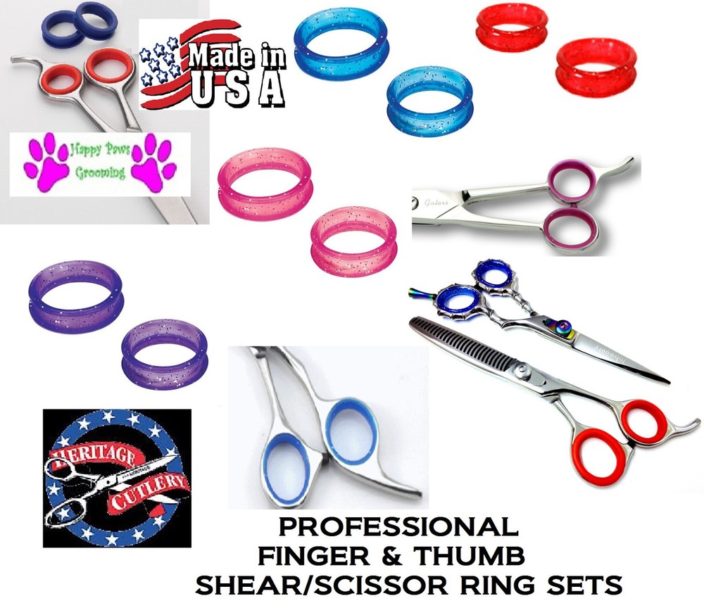 RUBBER Finger&Thumb Ring Sizing Insert SET for MASTER GROOMING TOOLS,TP Scissors