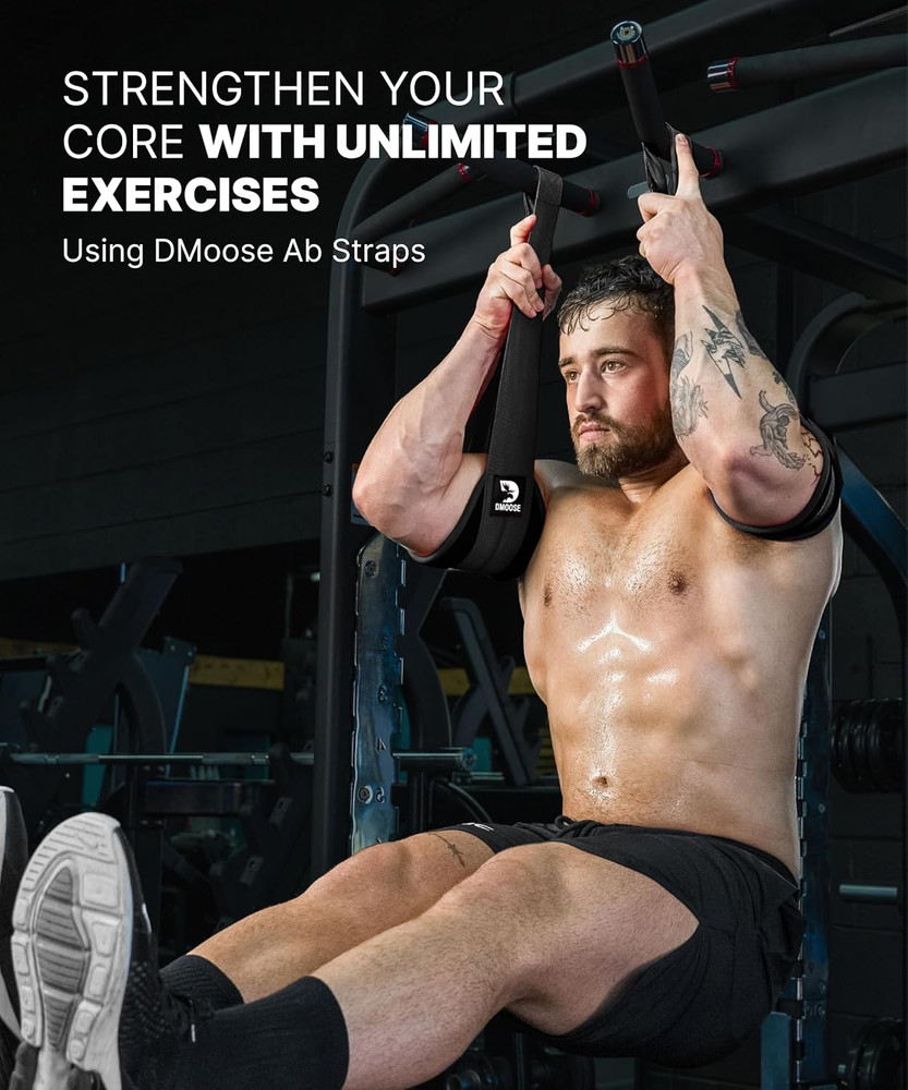 Hanging Ab Straps for Pull Up Bar & Core Strength Training - Soft Padded Exercis