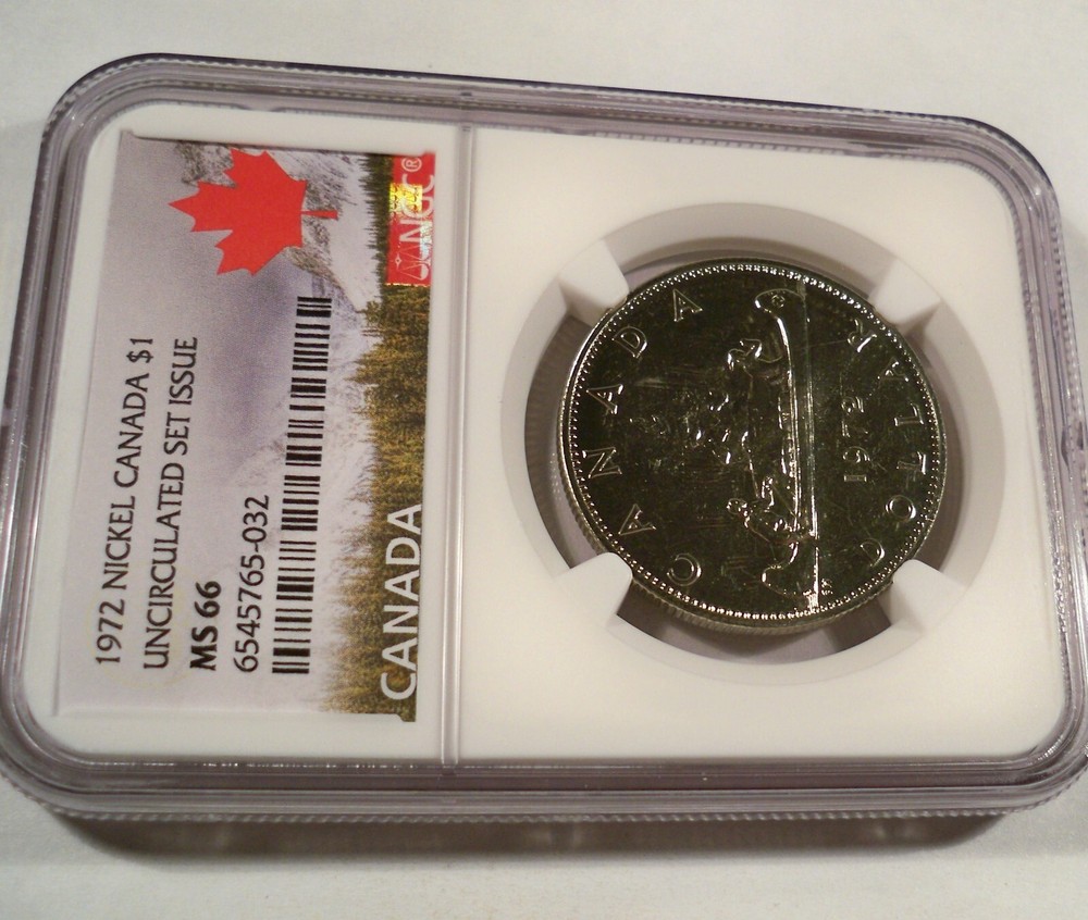 1972 NGC MS66 CANADA VOYAGEUR DOLLAR MS 66 $1