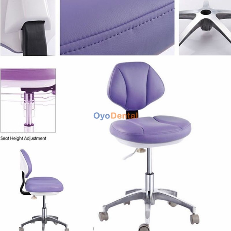 Mobile Dental Stool Doctor's Assistant Stools Mobile Chair Microfiber Leather