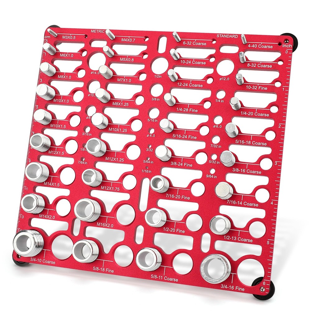 Thread Checker, 55 Bolt Size and Thread Gauge, Bolt Thread Identifier 20 Stan...