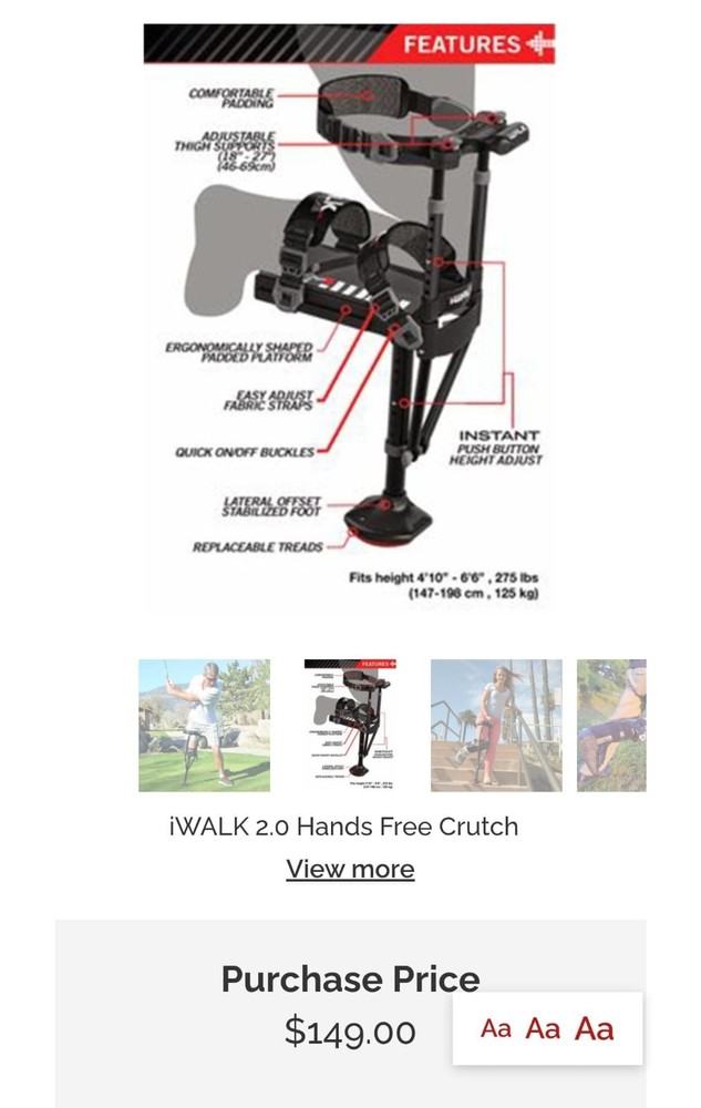 iwalk 2.0 hands free crutch