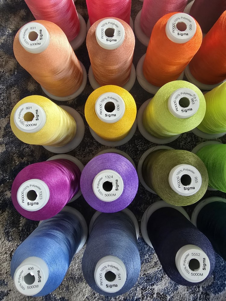 Lot Of 33 Sigma Polyester Embroidery Thread Cones