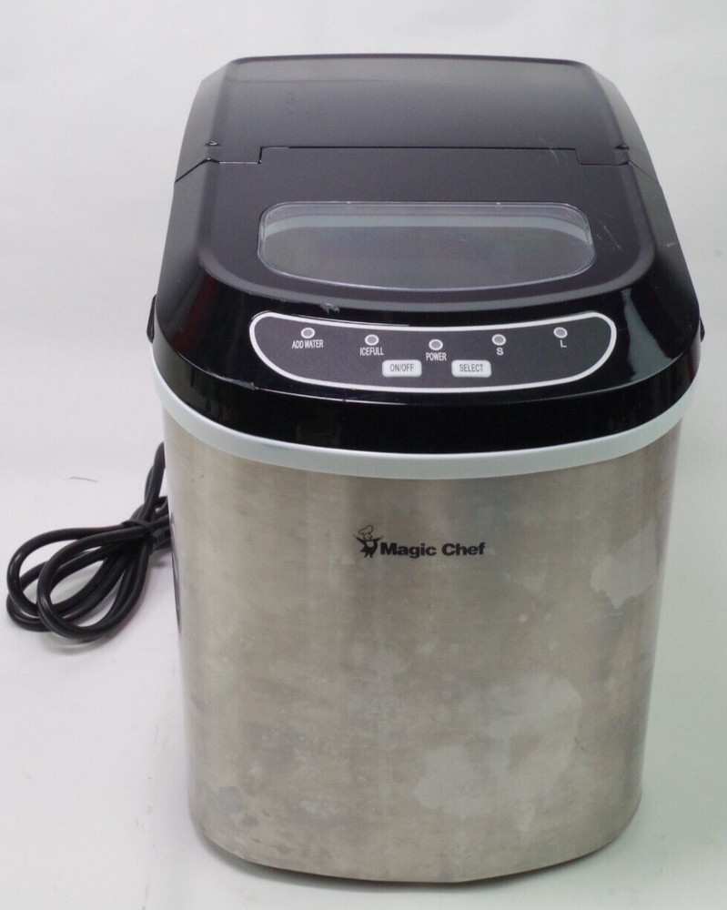 Magic Chef 27lbs Portable Countertop Ice Maker Stainless Steel Tested
