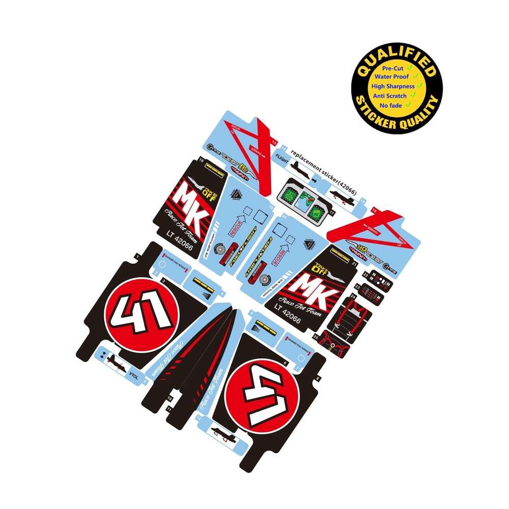 Replacement sticker for set 42066 Precut sticker