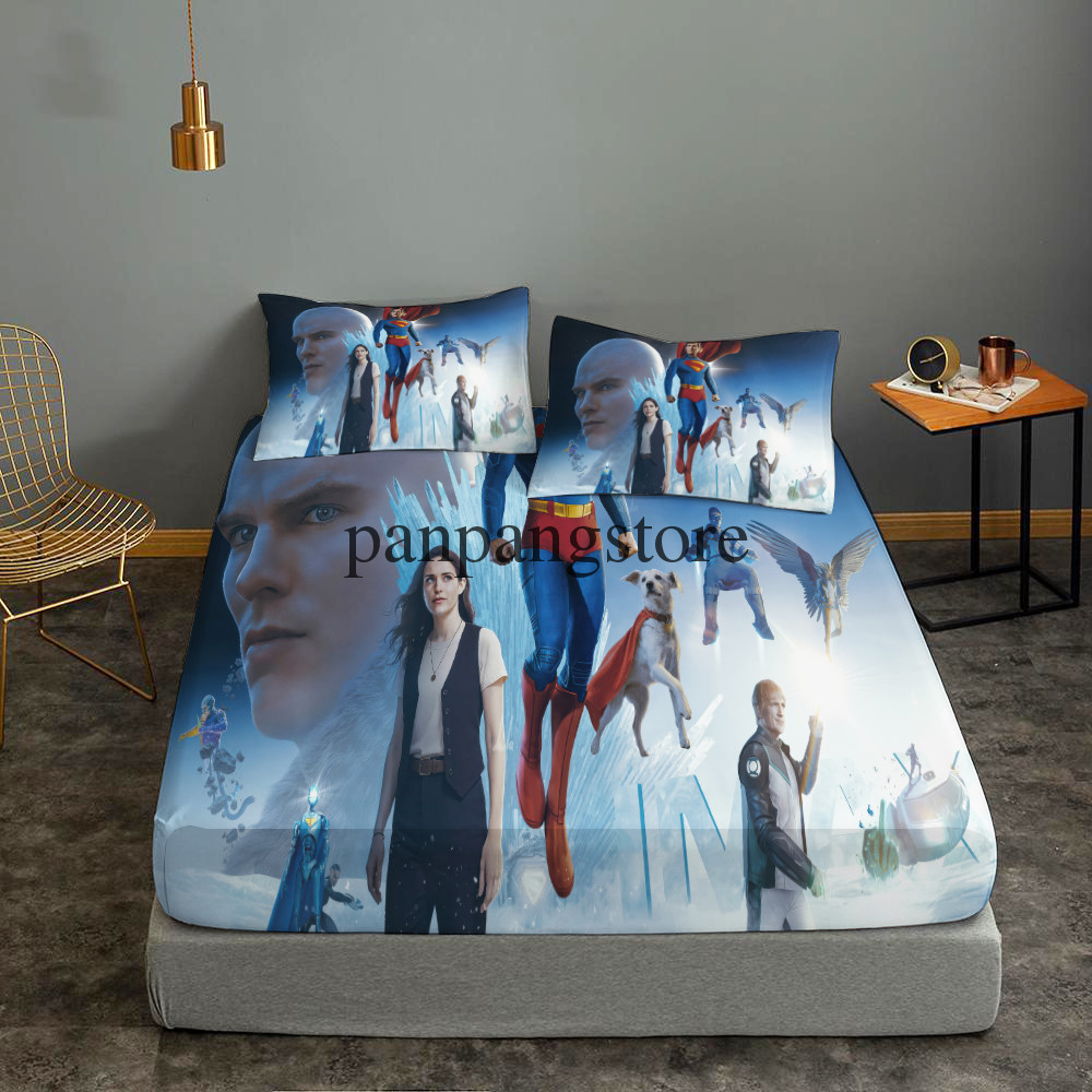 superman Fitted Sheet Set Deep Pocket Bed Sheets&Pillowcase 3PCS Bedding Sets
