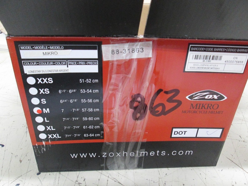 ZOX MOTORCYCLE HELMET - SHORTY OPENFACE - DOT - CLEAN FRONT MIKRO SILVER MEDIUM